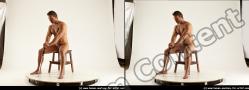 Nude Man White Standing poses - ALL Muscular Short Brown Standing poses - simple 3D Stereoscopic poses Realistic